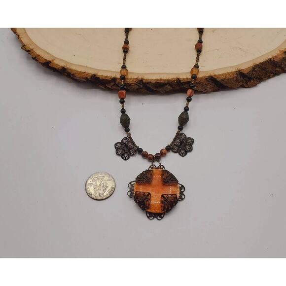 Vintage Carnelian Beaded Necklace - Picture 4 of 4